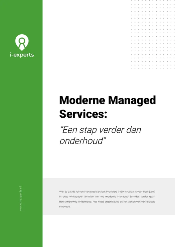 Cover whitepaper: Moderne Managed Services: “Een stap verder dan onderhoud”