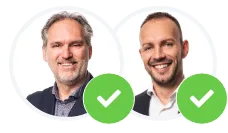 Bernd en Steven voor een adviesgesprek