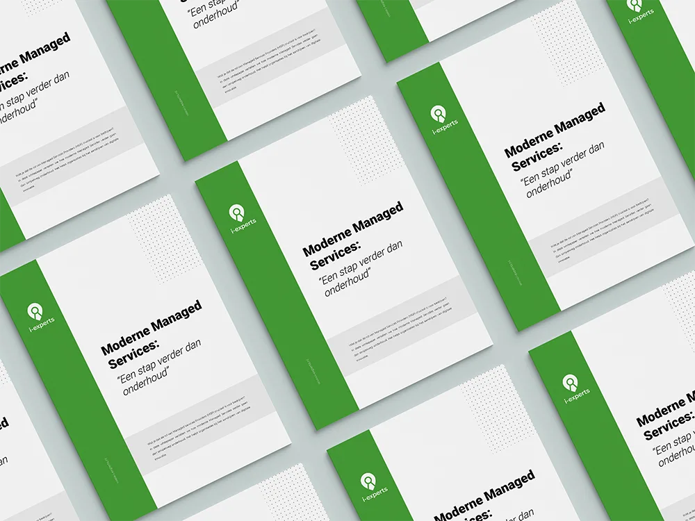 Mockup van whitepaper over moderne managed services die verder gaan dan standaard onderhoud.