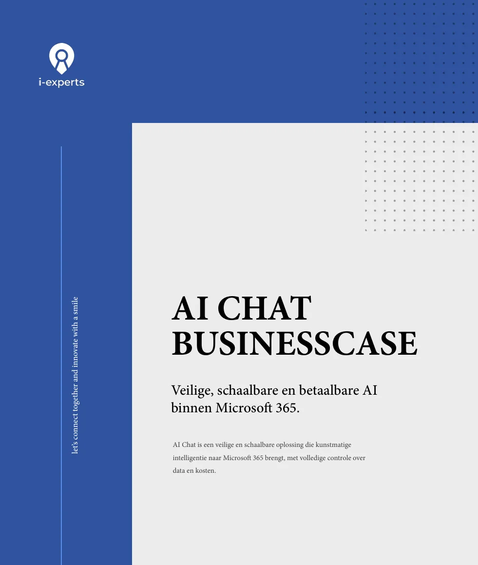 Cover whitepaper AI Chat Businesscase: veilige en schaalbare AI binnen Microsoft 365 - i-experts