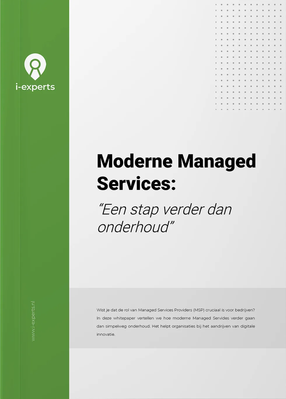 Cover whitepaper Moderne Managed Services: een stap verder dan onderhoud - i-experts